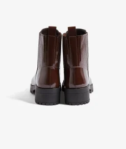 Clearance Bottines vernis en cuir Chaussures