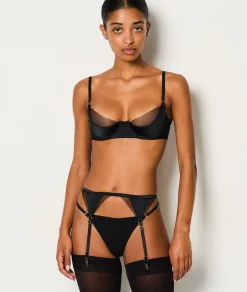Clearance Porte-jarretelles en soie détails tulle Porte-jarretelles Et Serre-taille