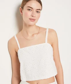 Hot Top à bretelles broderie anglaise Tuniques Et Robes De Plage